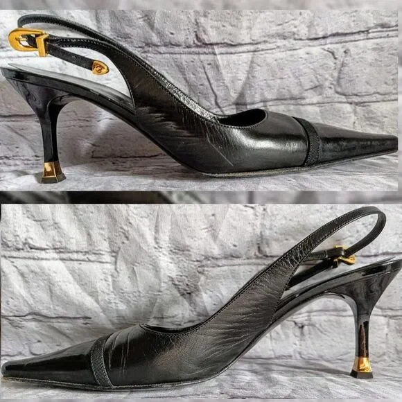 St. John Black Slingback Heels - Picture 4 of 12